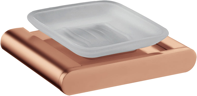 Valor Rafa Soap Dish with Holder (Material-brass,Color-brushed rose gold)