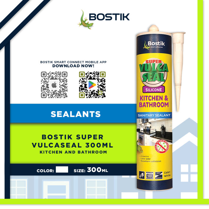 Bostik Super Vulca Seal SVS Kitchen & Bathroom Sealant 300ml White
