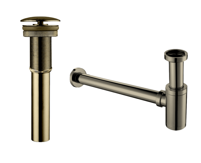 Above Counter Pop Up Set - Antique Brass