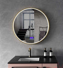 VALOR Ayla Aluminium Gold frame LED Mirror 80x80cm (3 color light Round Front Light-3)