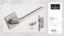ORO & ORO 092-15E+S7260-24S+SKNC-70 Sienna Handle on Square Rose, Mortise Sash Lock , Cylinder ( Matte Satin Nickel)