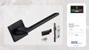 ORO & ORO 092-15E+S7260-24S+SKNC-70 Sienna Handle on Square Rose, Mortise Sash Lock, Cylinder (Black)