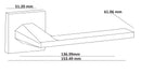 ORO & ORO 092-15E+S7260-24S+SKNC-70 Sienna Handle on Square Rose, Mortise Sash Lock, Cylinder (Black)