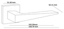 ORO & ORO 096-15E+S7260-24S+SKNC-70 Ivy Handle on Square Rose, Mortise Sash Lock, Cylinder(Titanium)