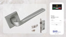 ORO & ORO 072-15E+S7260-24S+SKNC-70 Forma Handle on Square Rose, Mortise Sash Lock,Cylinder, (Matte Satin Nickel)