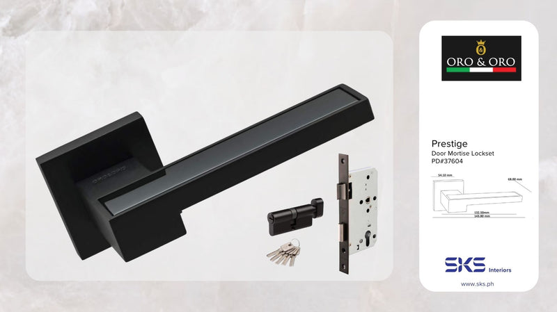 ORO & ORO 205-14E+S7260-24S+SKNC-70 Prestige Handle on Square Rose, Mortise Sash Lock, Cylinder(Titanium)