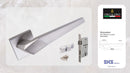 ORO & ORO 080-15E+S7260-24S+SKNC-70 Skywalker Handle On Square Rose, Mortise Sash Lock, Cylinder (Matte Satin Nickel)