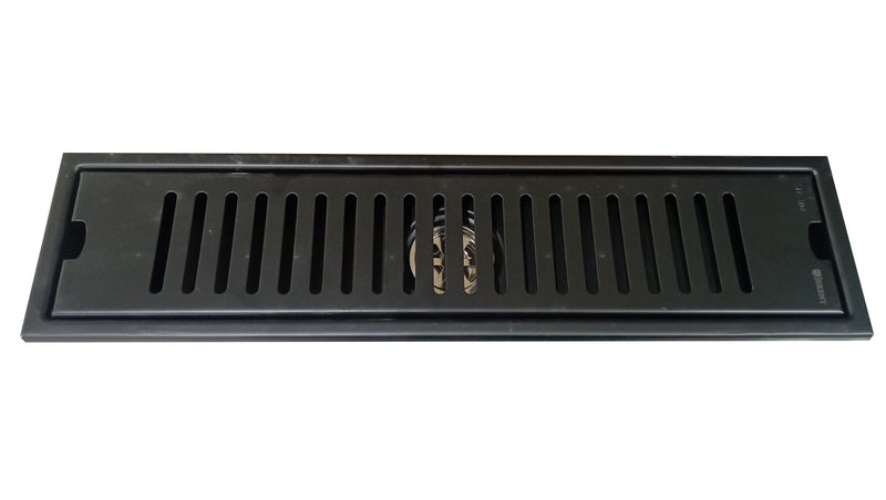 JBRENT SUS304 Extended Floor Drain 10cm X 40cm JEF-1040B Black