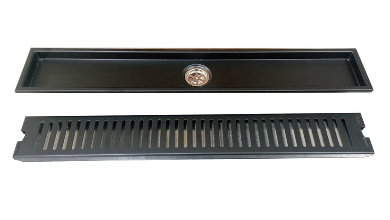 JBRENT SUS304 Extended Floor Drain 10cm X 60cm JEF-1060B Black