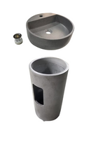 Calyx Cast Basin Freestanding Cascade Graphite