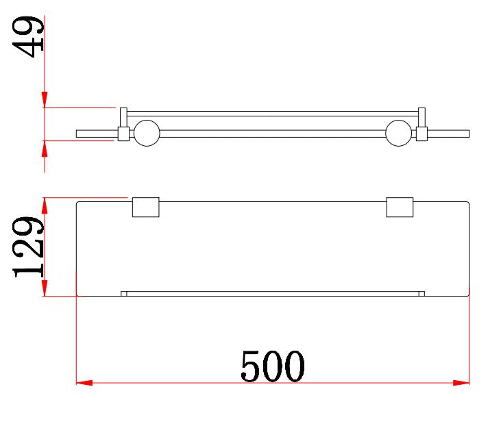 Valor Rocco Glass Shelf Chrome