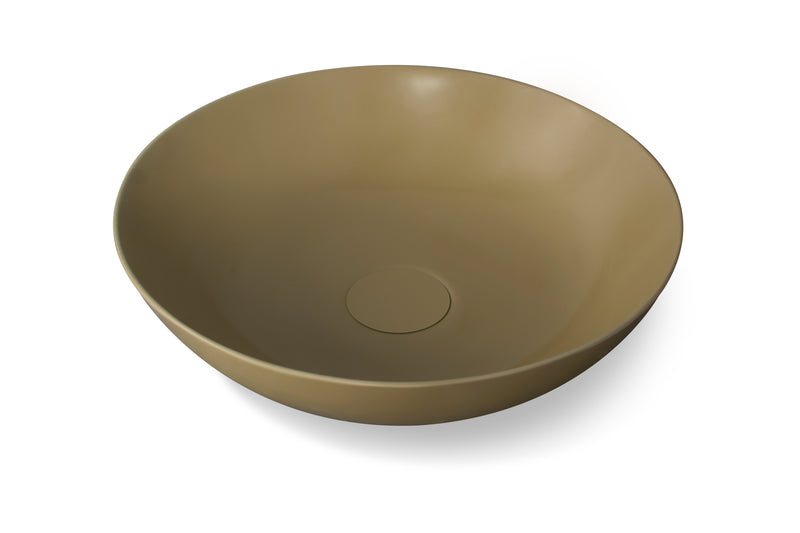 Valor Delja Round Countertop Basin Latte with Pop-up 350x350x100mm (Material-pmma, Color-latte)