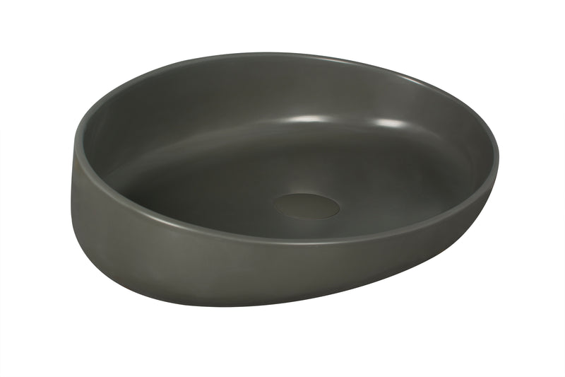 Valor Delja Oval Countertop Basin Gray with Pop-up 500x360x135mm (Material-pmma, Color-gray)