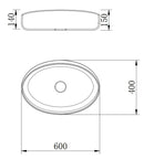 Valor Delja Oval Countertop Basin Gray with Pop-up 500x360x135mm (Material-pmma, Color-gray)