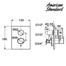 American Standard ACACIA BATHMIXER In-wall 2135