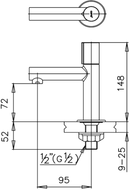 COTTO LAVATORY FAUCET CT1057C30(HM) sgl leto plus
