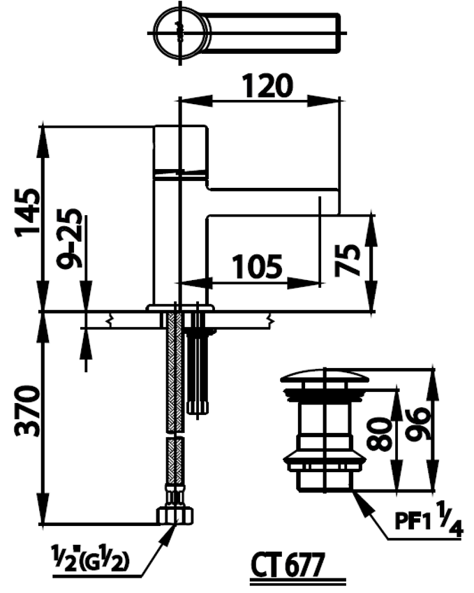 COTTO LAVATORY FAUCET CT2061 basin mixer medio