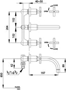 COTTO LAVATORY FAUCET CT237C16  3hole Basin Mixer