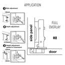 SLIDE-ON CNCLD. HINGES-SISTEMA 32 SH84 half overlay