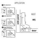 SLIDE-ON CNCLD. HINGES-SISTEMA 32 inset