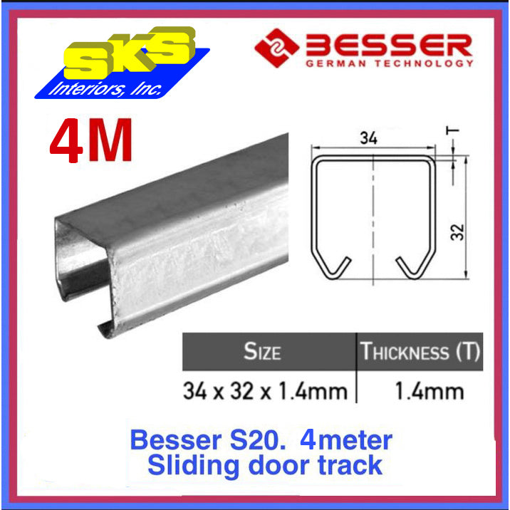 BESSER BSR.S20.GDT.4M Galvanize Door Track