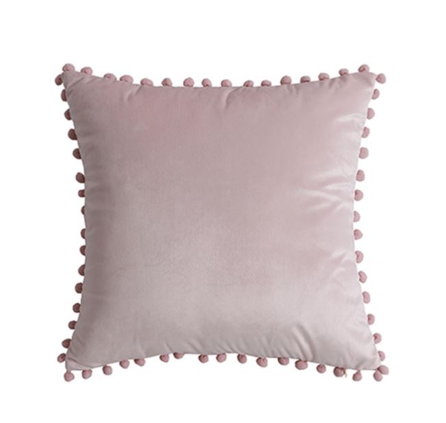 Pom Throw Pillow Cover 45x45 - Pink
