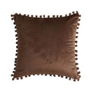 Pom Throw Pillow Cover 45x45 - Choco