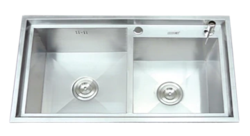 Creston S/S Kit. Sink W/Fit. CK8246HO double bowl w/fitting