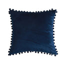 Pom Throw Pillow Cover 45x45 - Navy Blue