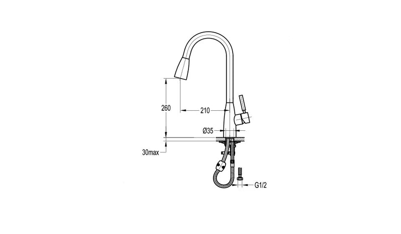 FLOVA KITCHEN FAUCET FH8782-D22 w/pulldwn spryhead