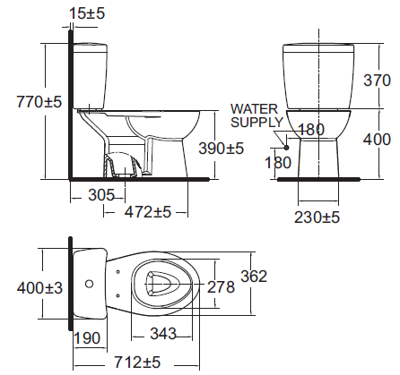 ^American Standard ELONG WC/DFPB HALO  2893 white