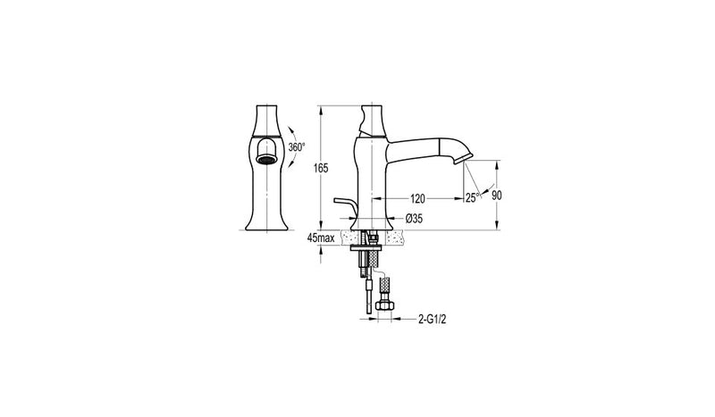 FLOVA LAVATORY FAUCET FH9808C-D91 sgl lvr monobloc