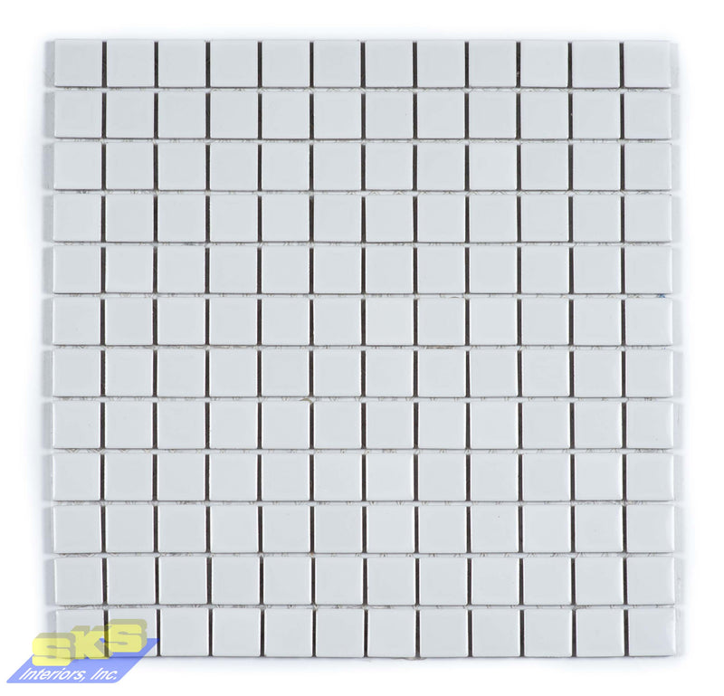 Cotto Glazed Mosaic 12x12 1SM Series The Edge White