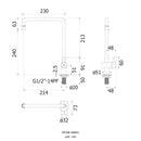 VRH Kitchen Faucet B1000GI Pocket Sink Pillar Top