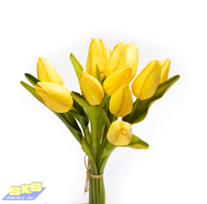 Faux Flowers CH0656-Y Mini Tulip Yellow