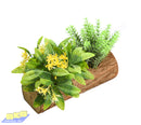 Faux Flowers CH0836A Artificial Plant on Log Yellow/Purple