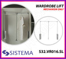 SISTEMA wardrobe lift hanger rod s32.vro16.cp 20kg. chrome pldt