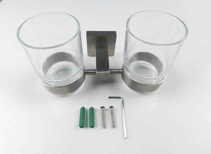 CLIO CL4023 Wall Hanger With Two Glass Cup (SUS304,SS)