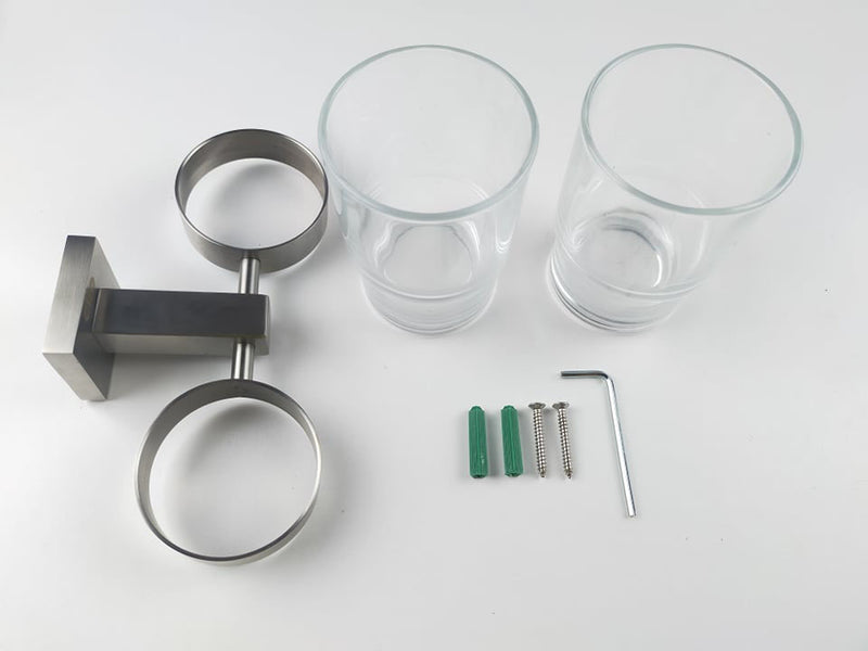 CLIO CL4023 Wall Hanger With Two Glass Cup (SUS304,SS)