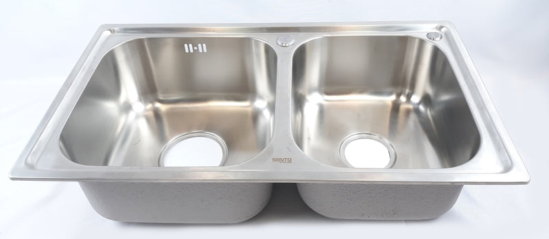 SENTO S/S KITCHEN SINK W/FITTINGS NO FAUCET ST-04 760X430X220X.9mm