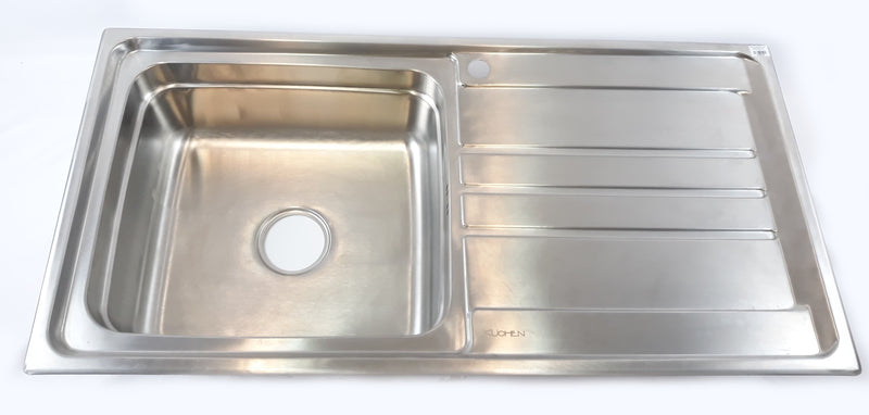 KUCHEN KIT. SINK W/ FIT.KCHLSB10050R.SS right drain 1000x500x210mm w/ overflow