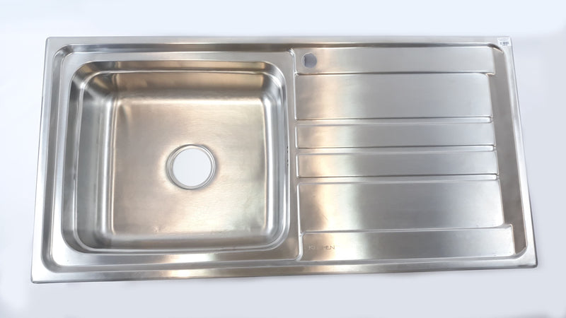 KUCHEN KIT. SINK W/ FIT.KCHLSB10050R.SS right drain 1000x500x210mm w/ overflow