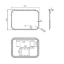 HCG FRAMELESS GLASS MIRROR BA892P W/Backlight (700x500)and Defogger pad KS001