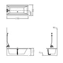 HCG BATHTUB RECESSED TYPE F1700 Acrylic 1.7m with knob ttype drain system (atleast 60days order lead time)