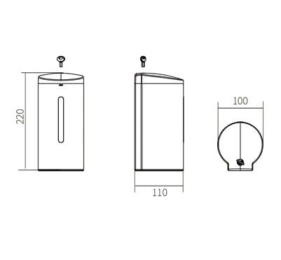 HCG SD1205 Touchless Infrared 100x110 x220mm SS304 Soap Dispenser