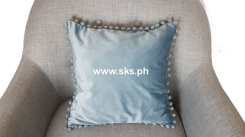 Pom Throw Pillow Cover 45x45 - Gray
