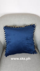 Pom Throw Pillow Cover 45x45 - Navy Blue