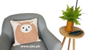 Bear Hugs Throw Pillow Cover - Brown 45x45