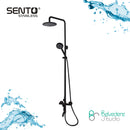 SENTO G-76BK Bath Mixer Shower Pipe Set, Black