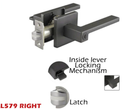 Besser L579-Right Tubular Lever (Entrance) Matt Black